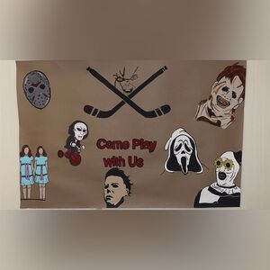 Hand Painted Horror Movie Themed Banner